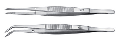 POINTED TWEEZERS WITH GUIDING PIN